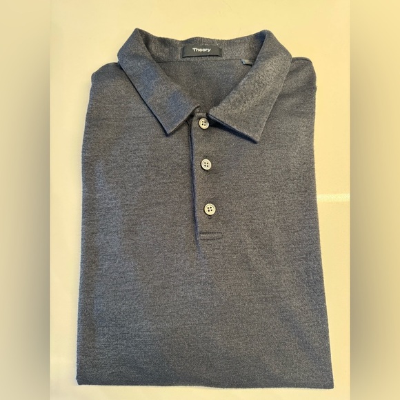 Theory Dark Grey Collared Short Sleeve Polo Shirt Size XL or Large - Picture 7 of 9